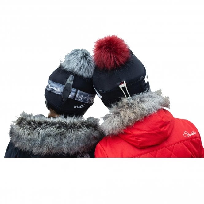 Trixski  Ski Helmet Cover with Faux Fur Pom Pom
