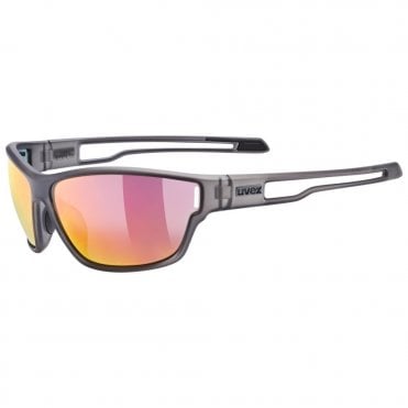 Uvex Sportstyle 806 Sunglasses - Smoke / MIrror Red