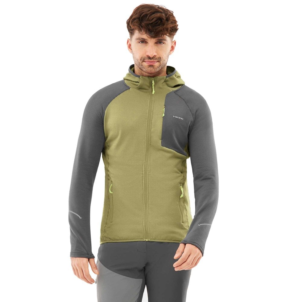 Viking Birger Hooded Midlayer: Olive/Grey: XXL Size: XXL, Colour: Oliv
