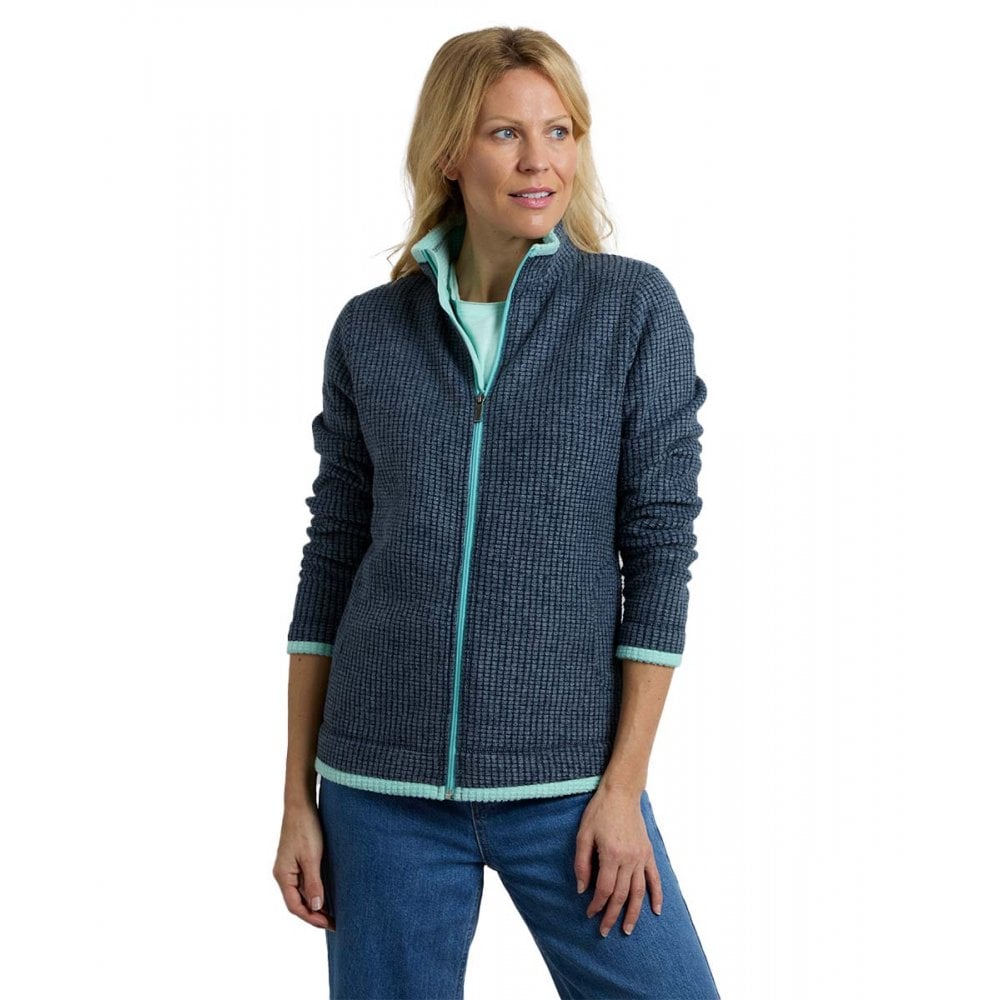 Weird Fish Women's Ariana Eco Full Zip Grid Fleece : : :, C Rich Navy Size 18