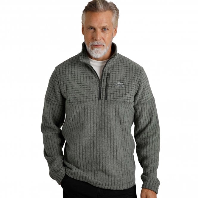 Weird Fish  Longmont Eco 1/4 Zip Stripe Grid Fleece
