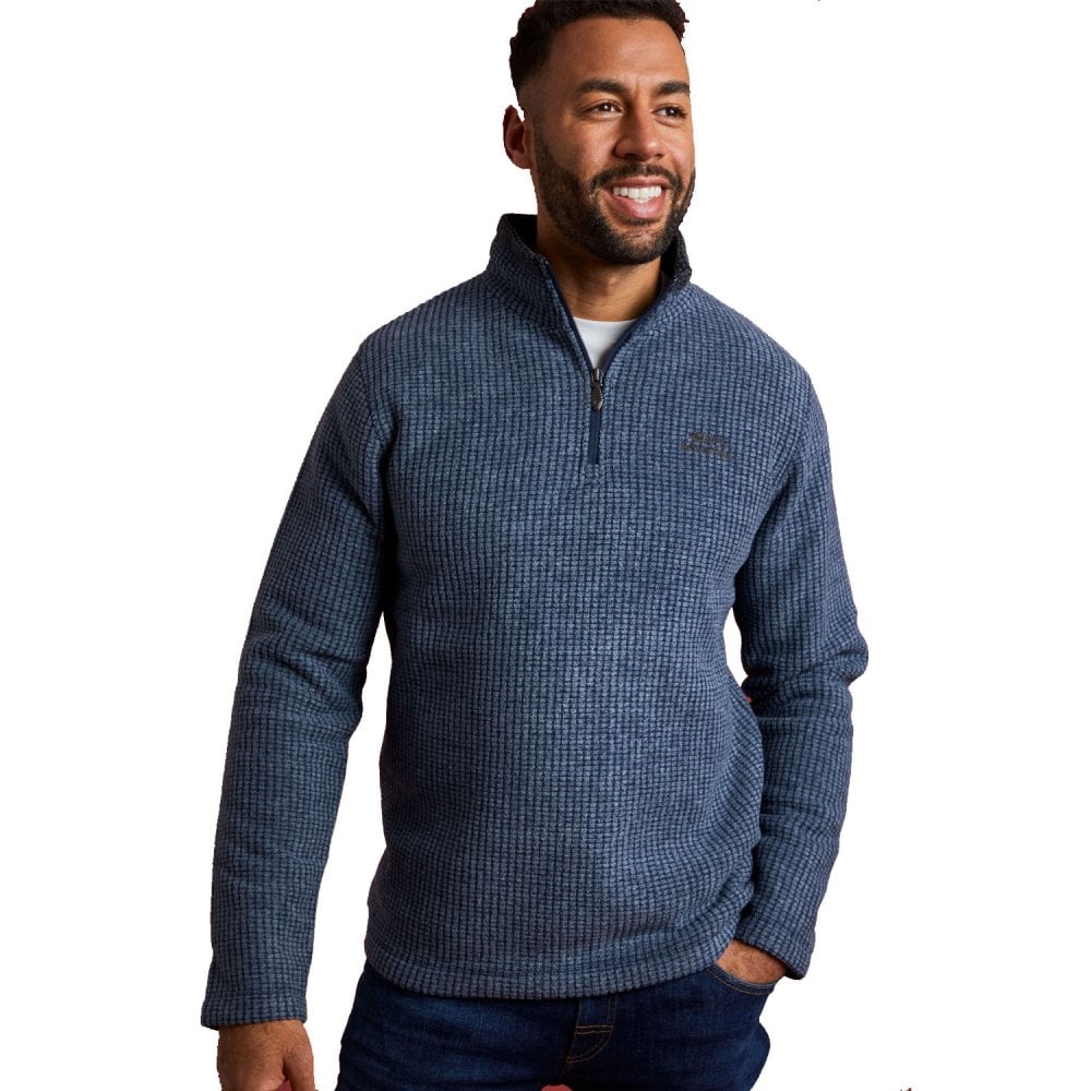 Weird Fish Men's Navy Newark Eco 1/4 Zip Fleece - Image 3