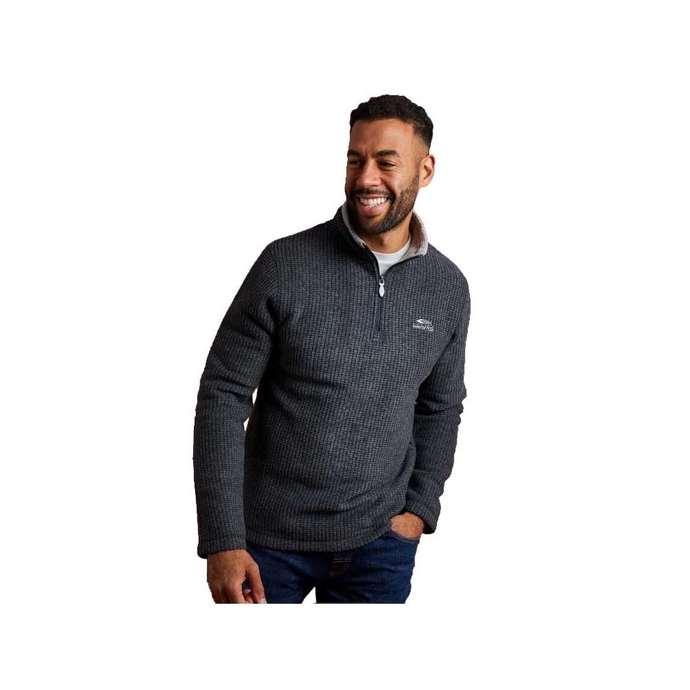 Weird Fish Men's Navy Newark Eco 1/4 Zip Fleece - Image 2