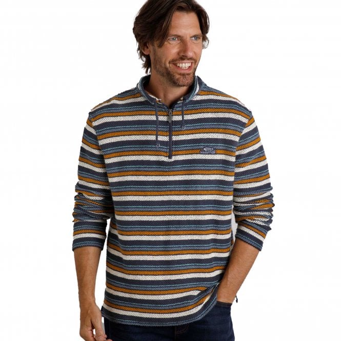 Weird Fish  Oscar Eco 1/4 Zip Stripe Kierra Macaroni