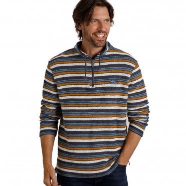 Weird Fish Oscar Eco 1/4 Zip Stripe Kierra Macaroni