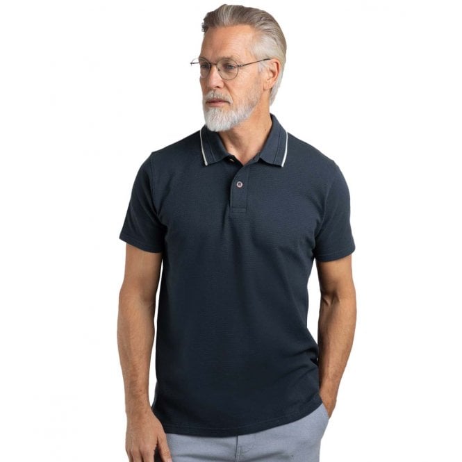 Weird Fish  Powell Organic Cotton Textured Jersey Polo Shirt