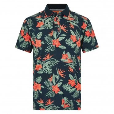 Weird Fish Sarat Cotton Printed Polo