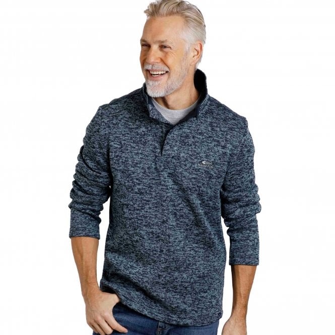 Weird Fish  Seataller Recycled Soft Knit Rib 1/4 Button Fleece