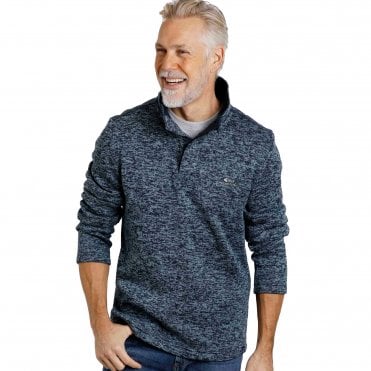 Weird Fish Seataller Recycled Soft Knit Rib 1/4 Button Fleece