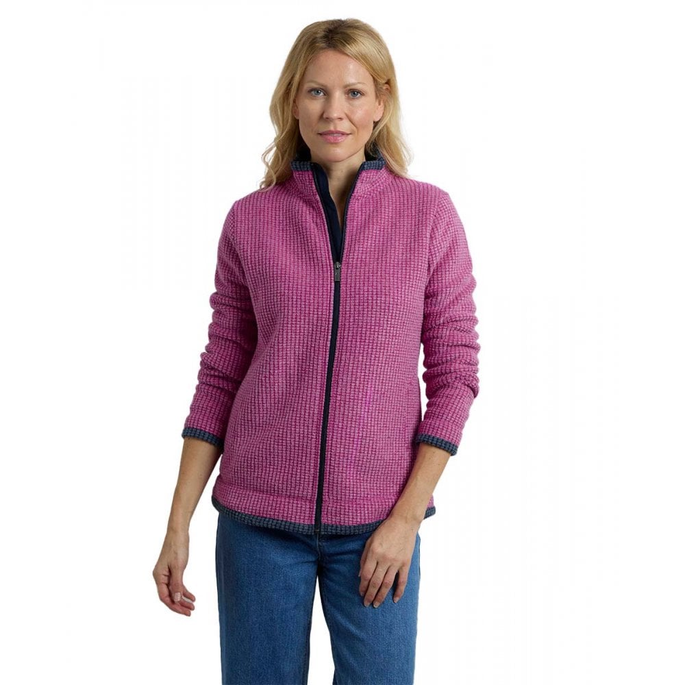 Weird Fish Women's Dark Raspberry Ariana Eco Full Zip Grid Fleece : : Size 22