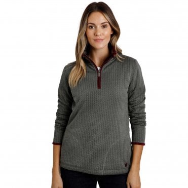 Weird Fish Womens Lilie 1/4 Zip Herringbone Fleece